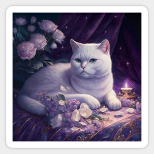 Gothic Beauty White British Shorthair Sticker